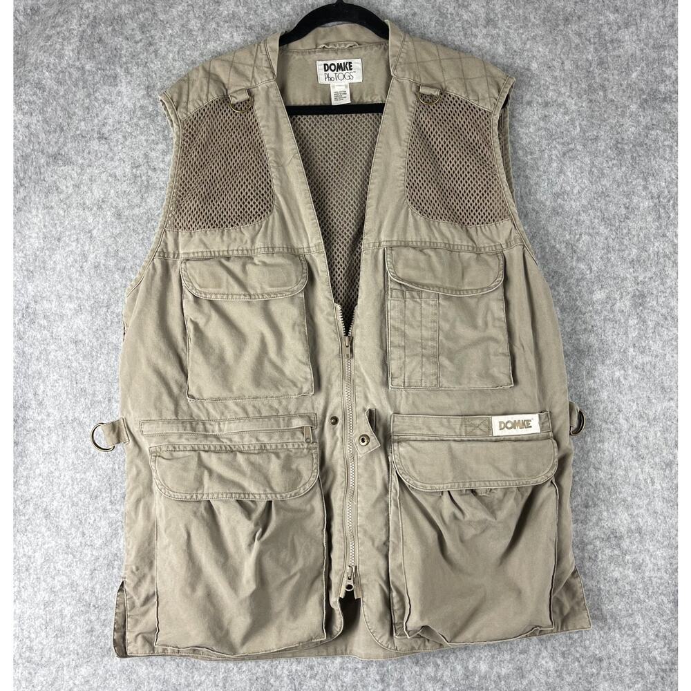 Domke PhoTOGS‎ Vest Mens Large Khaki Mesh Utility Photographer Fishing Outdoor